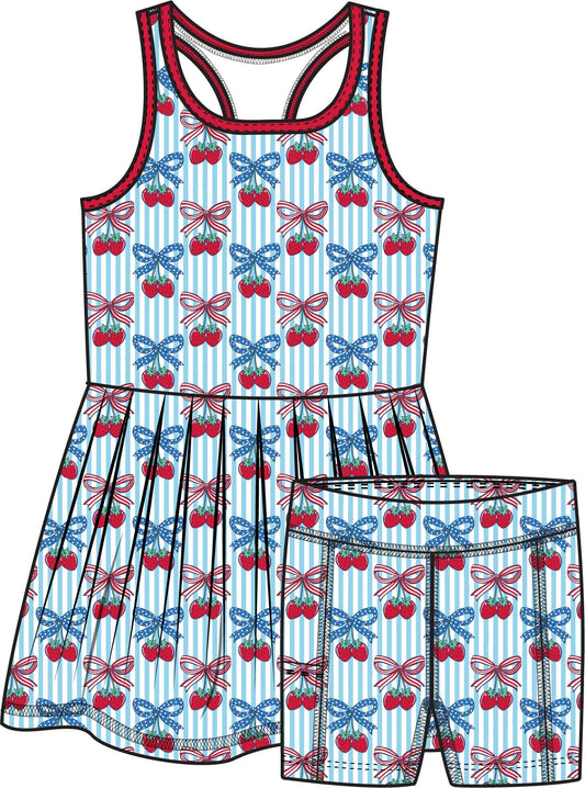 Berries & Bows Active Dress and Shorts