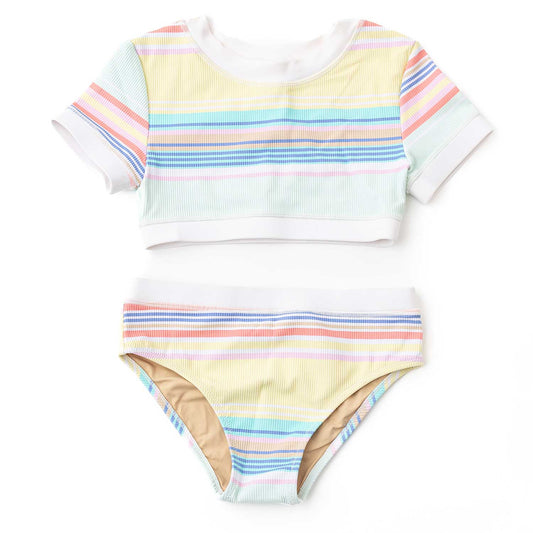 Surfer Stripe Short Sleeve Bikini