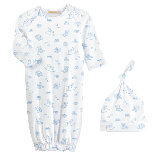 Tiny Baby Toys Boy Printed Gown & Hat Set