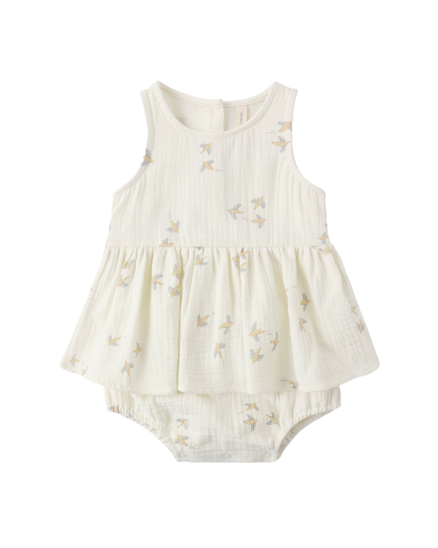 Birds Skirted Tank Romper