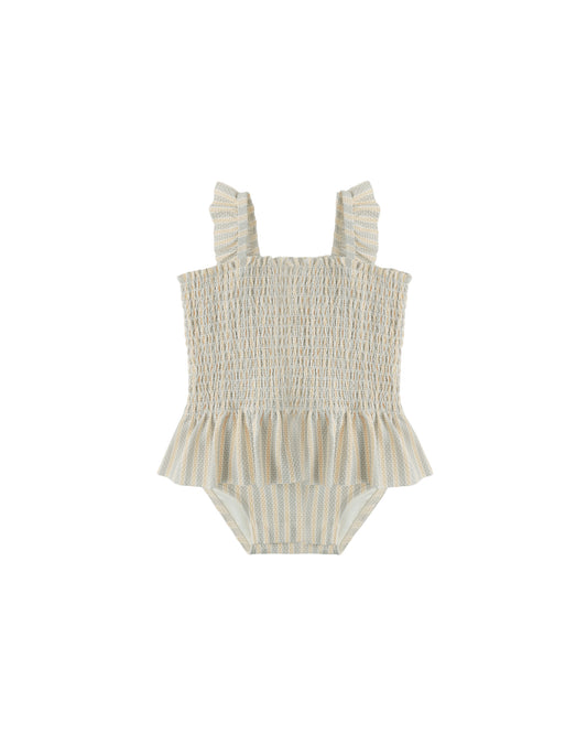 Butterscotch Stripe Smocked One-Piece