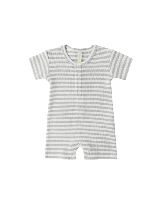 Sage Stripe Waffle Romper