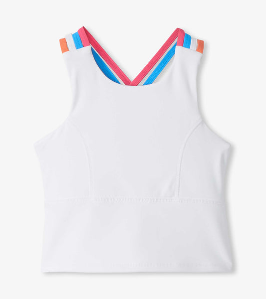 White Strappy Active Tank