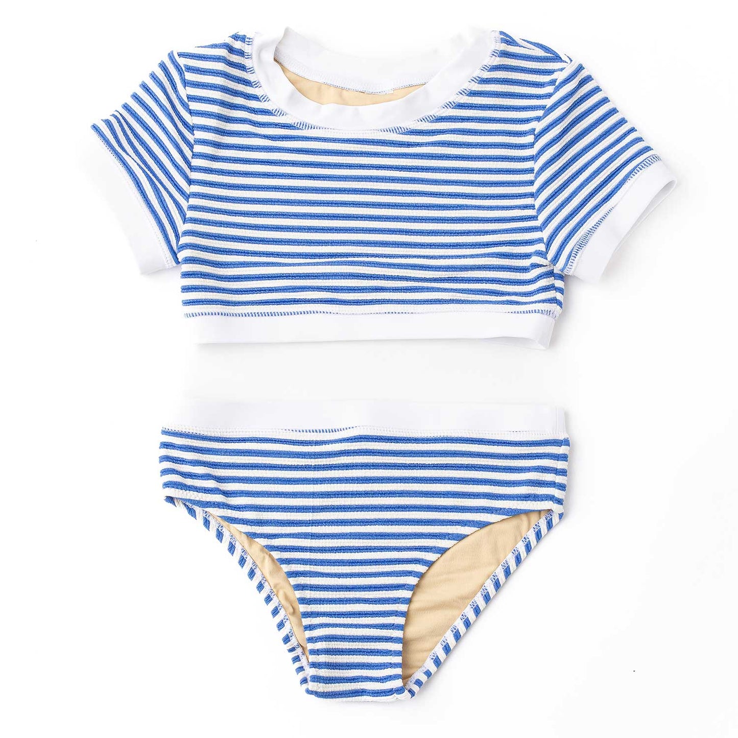 Cobalt Stripe Short Sleeve Bikini