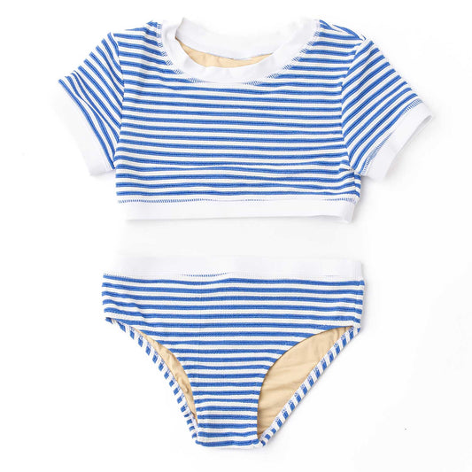 Cobalt Stripe Short Sleeve Bikini