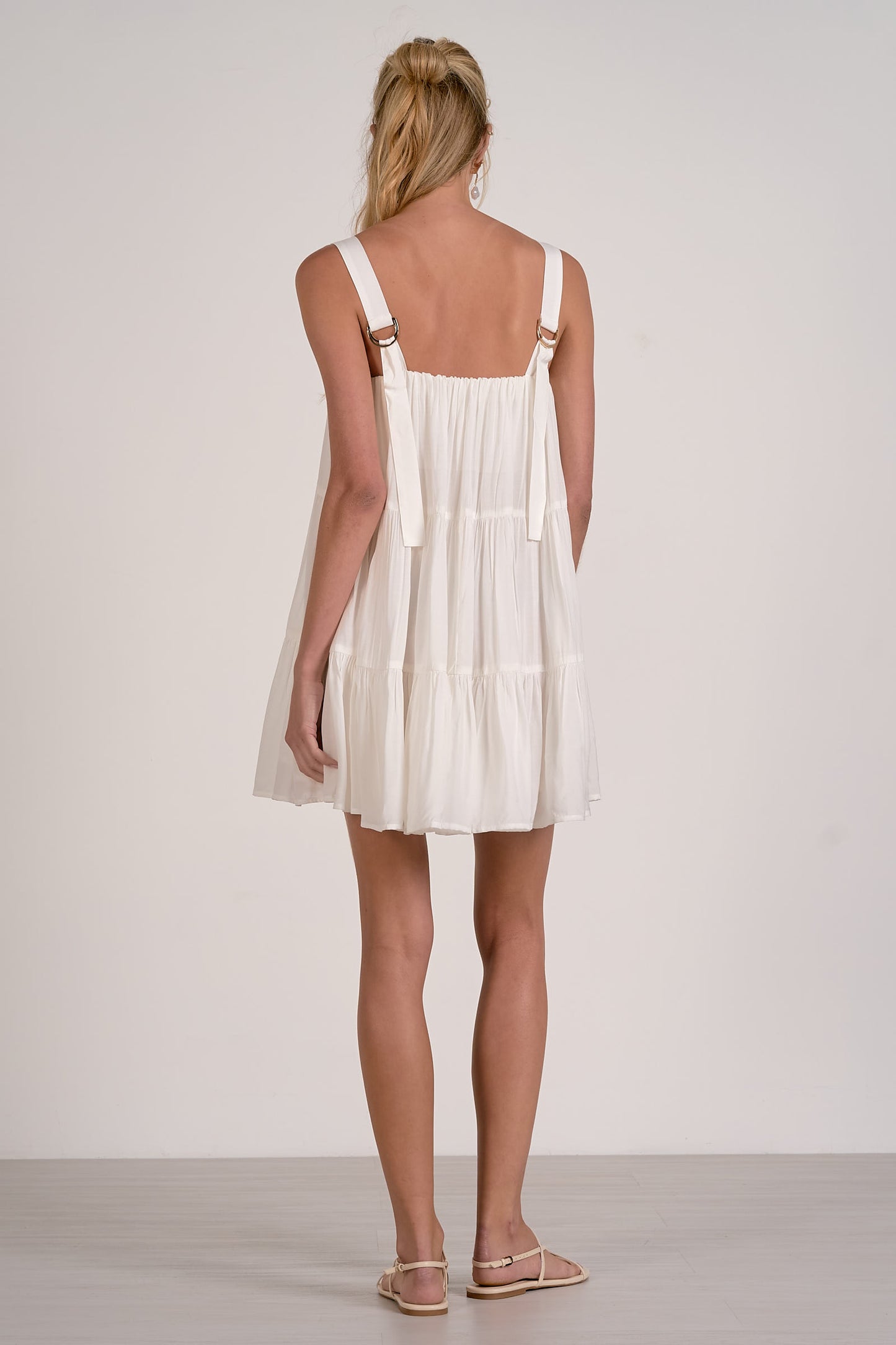 White Adjustable Tier Dress