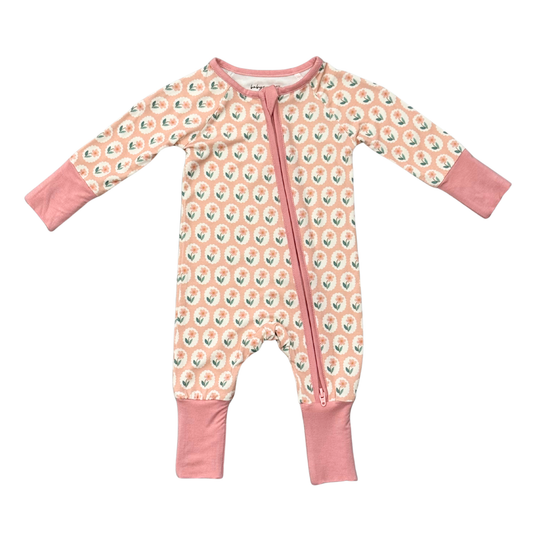 Framed Flower Zip Romper