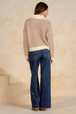 Natural Quarter Zip Sweater