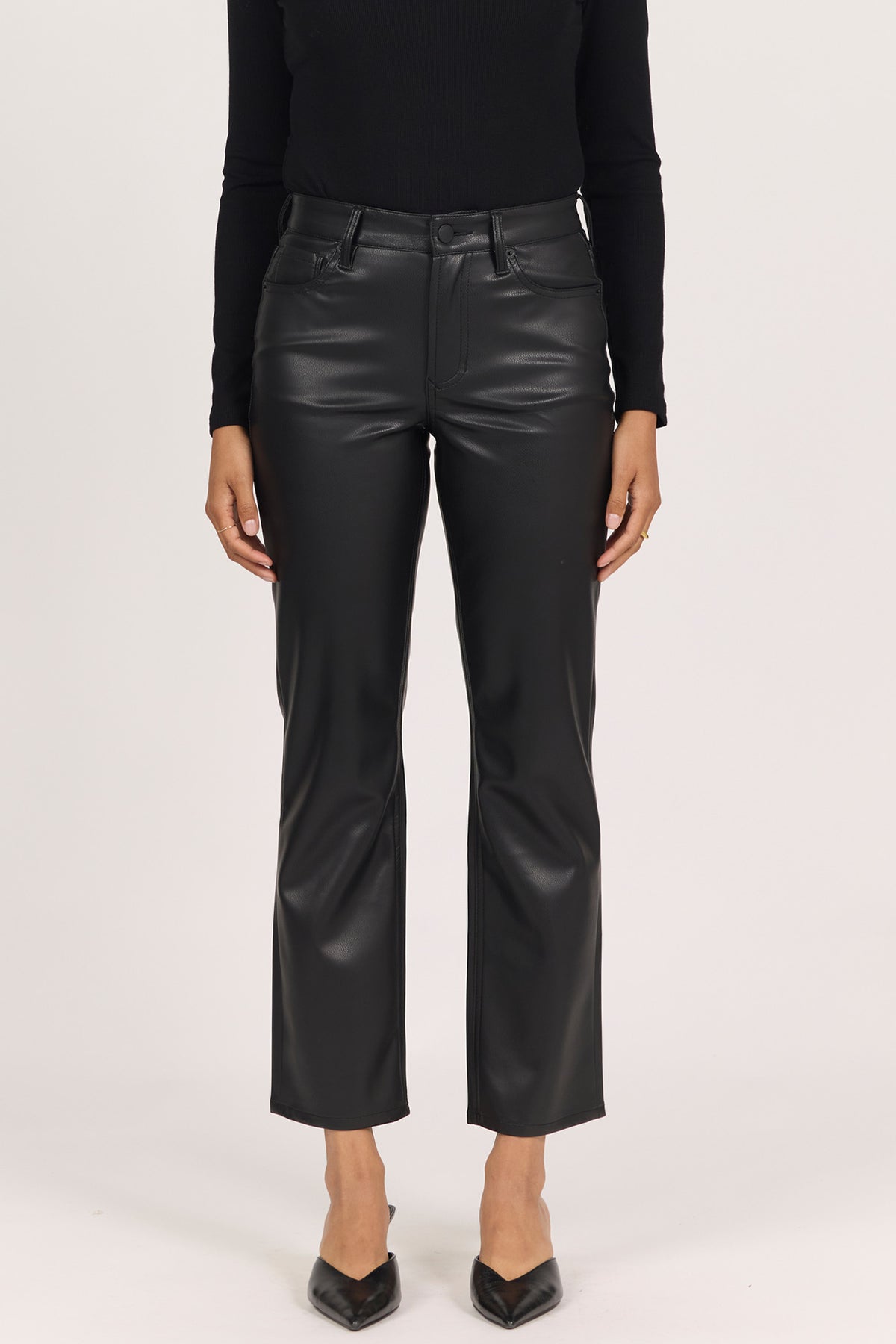 Anika Black Leather Pant