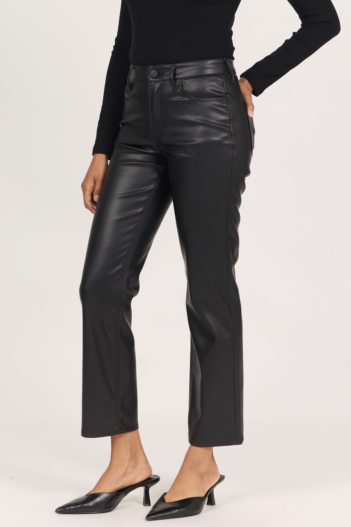 Anika Black Leather Pant
