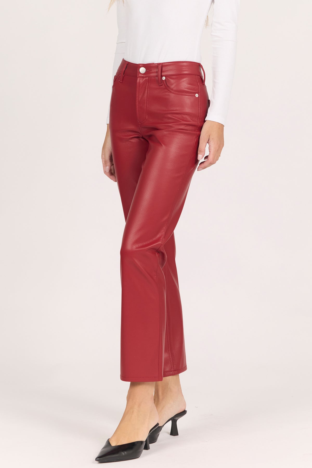 Anika Crimson Leather Pant