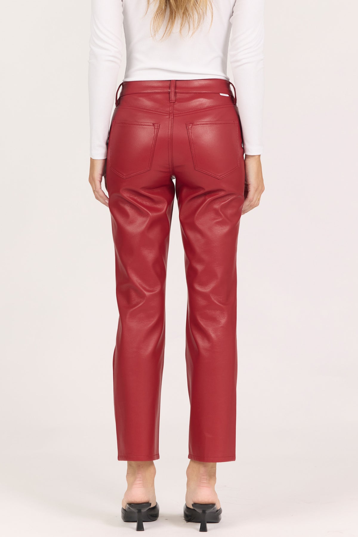 Anika Crimson Leather Pant