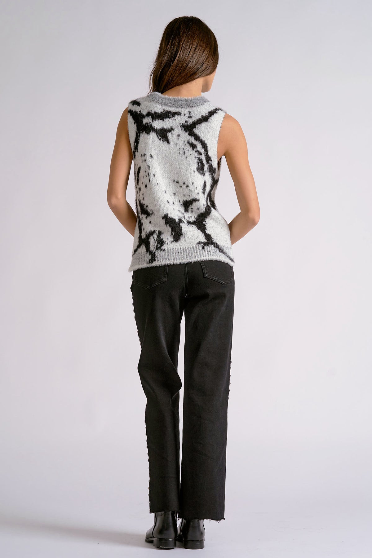 Animal Print Fuzzy Knit Top