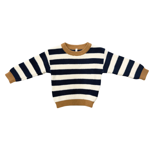 Charcoal Bronze Stripe Knit Sweater
