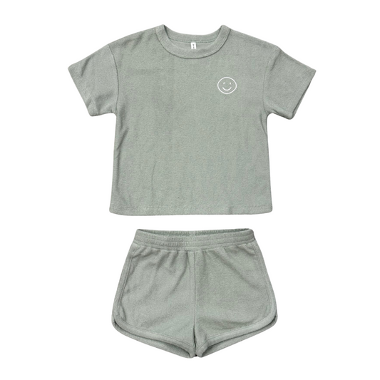 Aqua Grey Terry Set