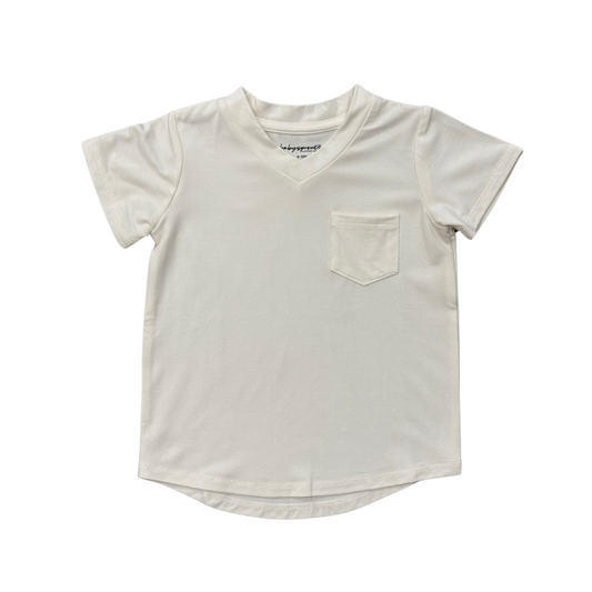 Off White V Neck Tee