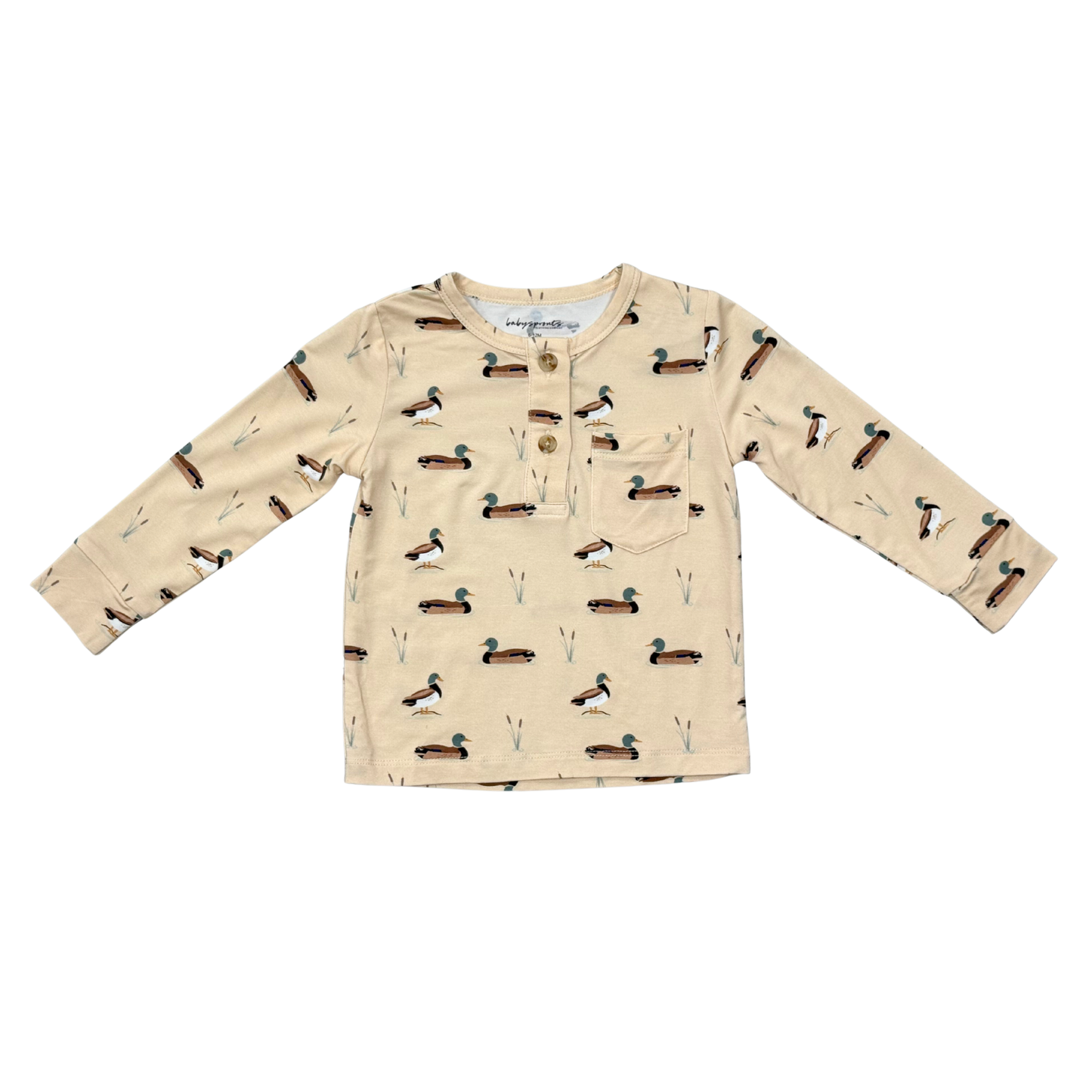 Mallard Ducks L/S Henley Shirt
