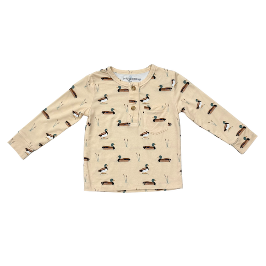 Mallard Ducks L/S Henley Shirt