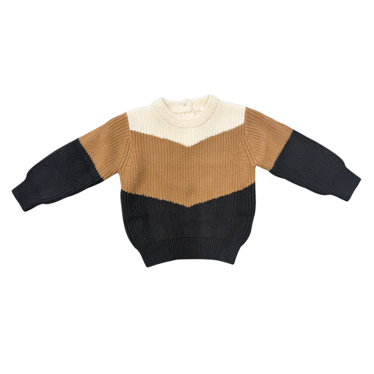 Bronze Colorblock Knit Sweater