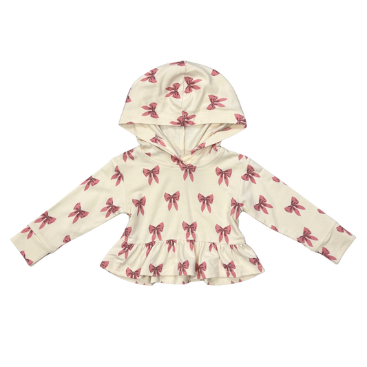 Rose Elegance Bows Peplum Hoodie