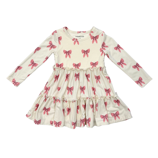 Rose Elegance Bows Tiered Dress