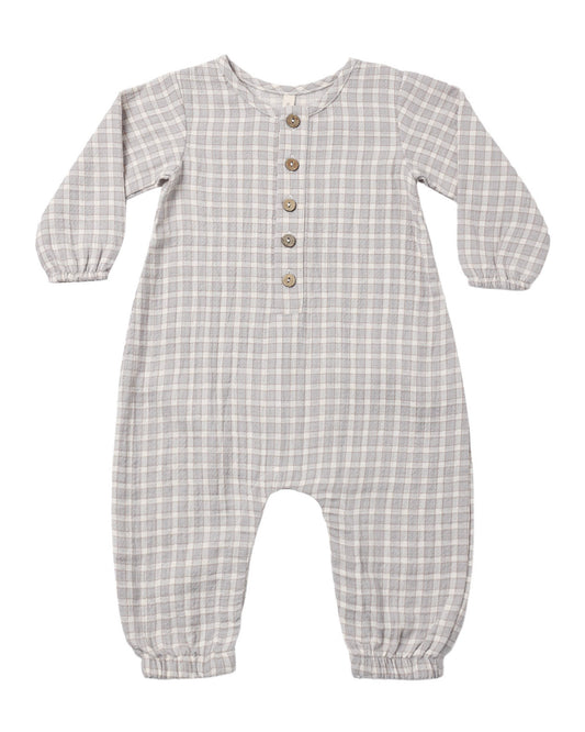 Blue Gingham Woven Jumpsuit