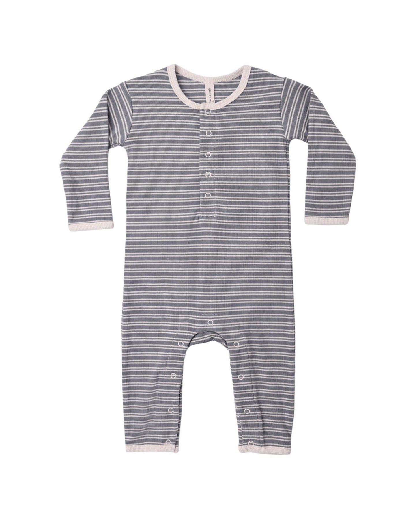 Slate Microstripe Ribbed Jumpsuit