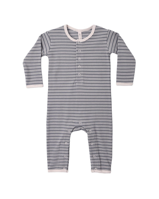 Slate Microstripe Ribbed Jumpsuit