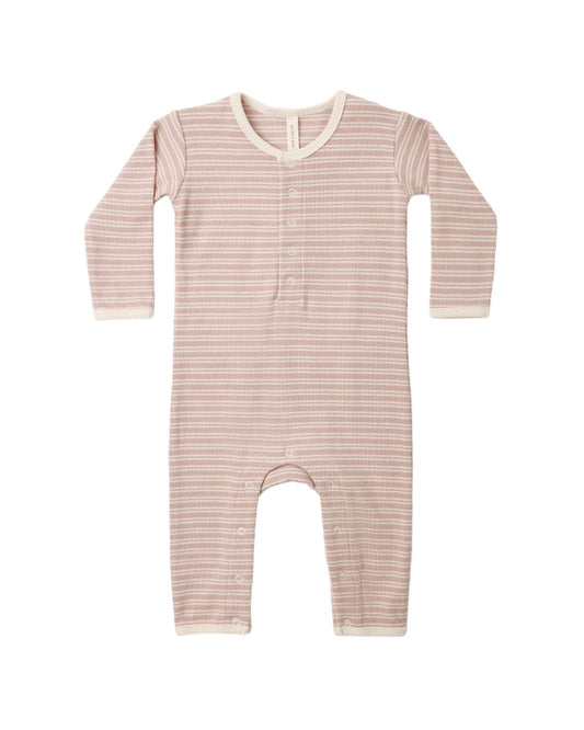 Dusty Rose Microstripe Ribbed Jumpsuit