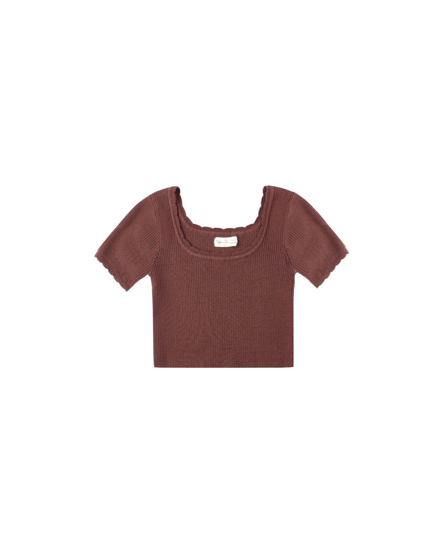 Burgundy Scallop Tee