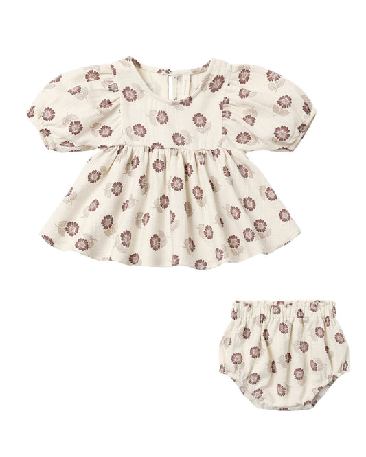 Fall Floral Francy Dress Bloomer Set