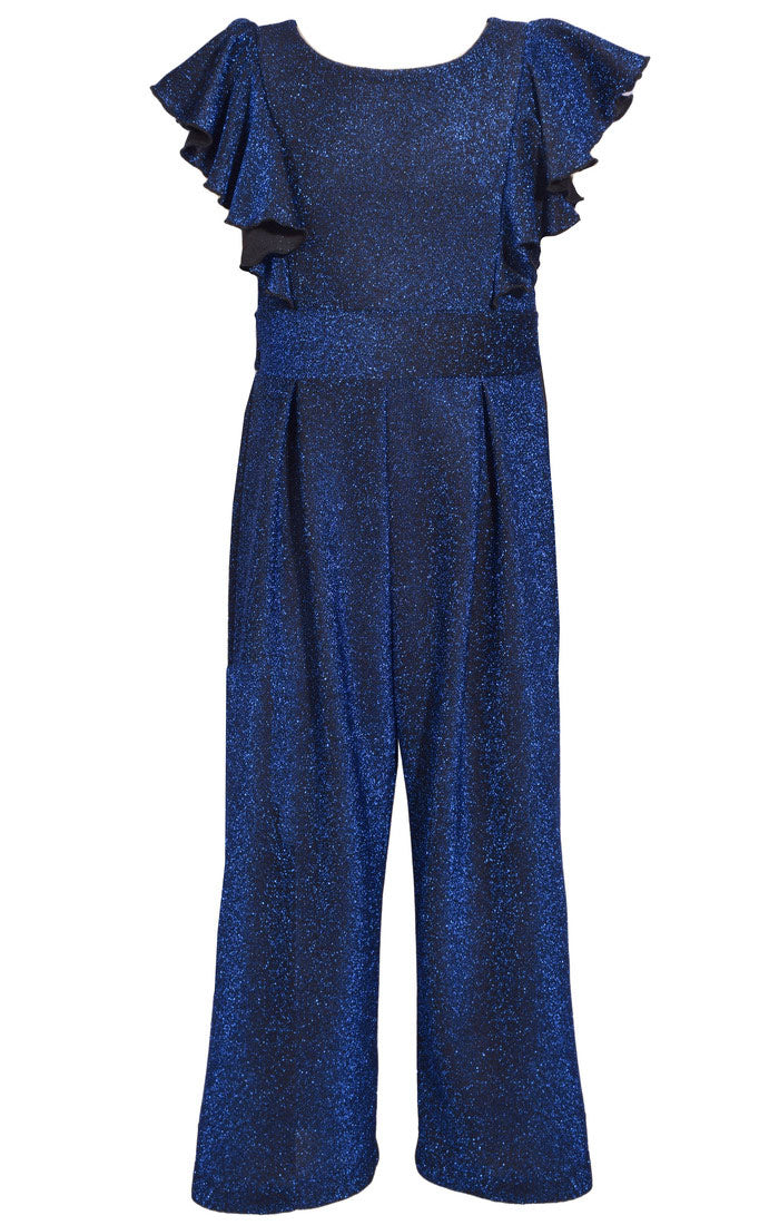Royal Sparkle Ruffle Jumpsuit