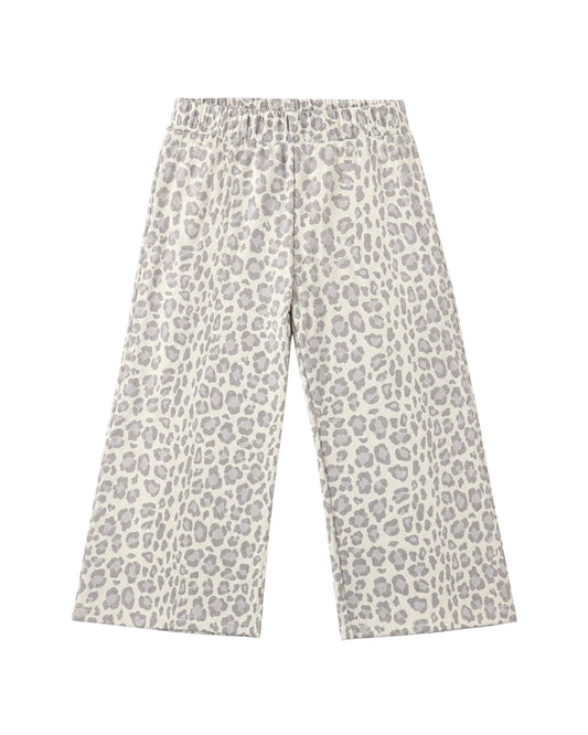 Teen Wide Leg Sweatpants Blue Leopard