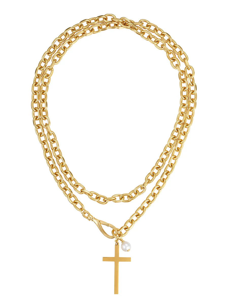 Marigold Cross Wrap Necklace