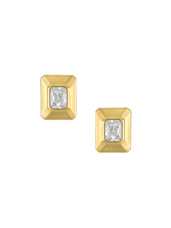 Camille Bezel Baguette Earring
