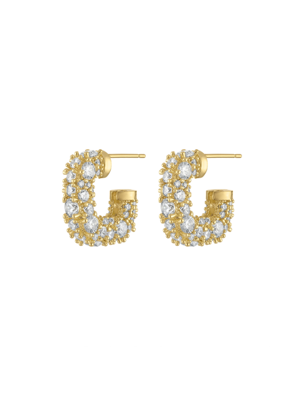 Destiny Square Pave Hoop Earring