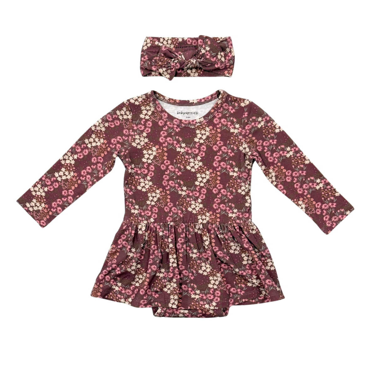 Cluster Garden Floral Bodysuit Dress Set