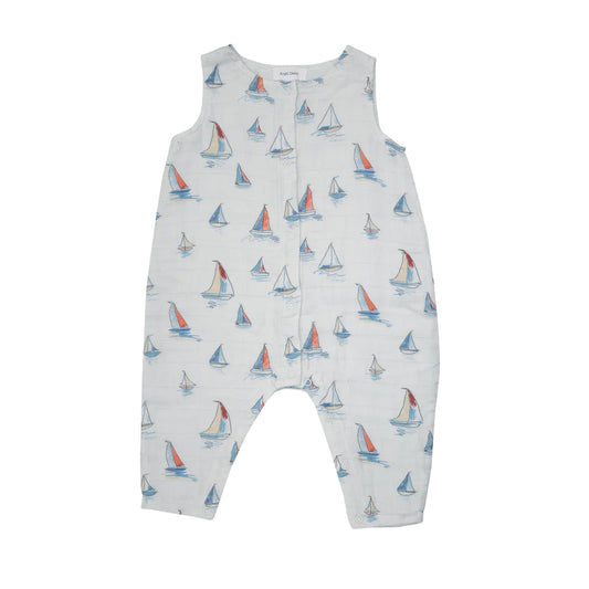 Sailboats Sleeveless Romper