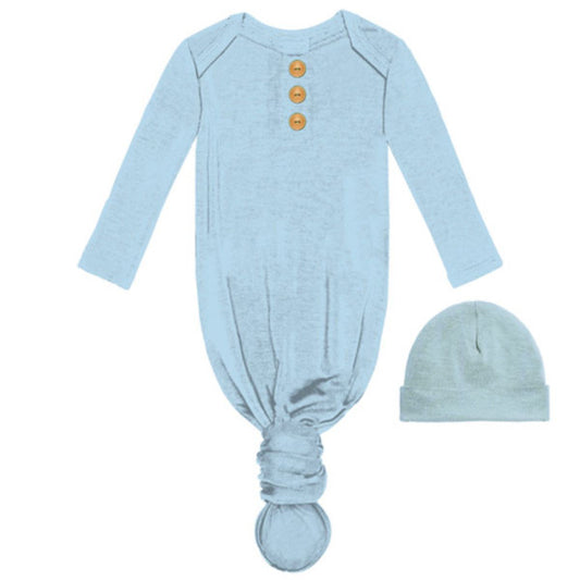 Light Blue Knot Gown & Beanie
