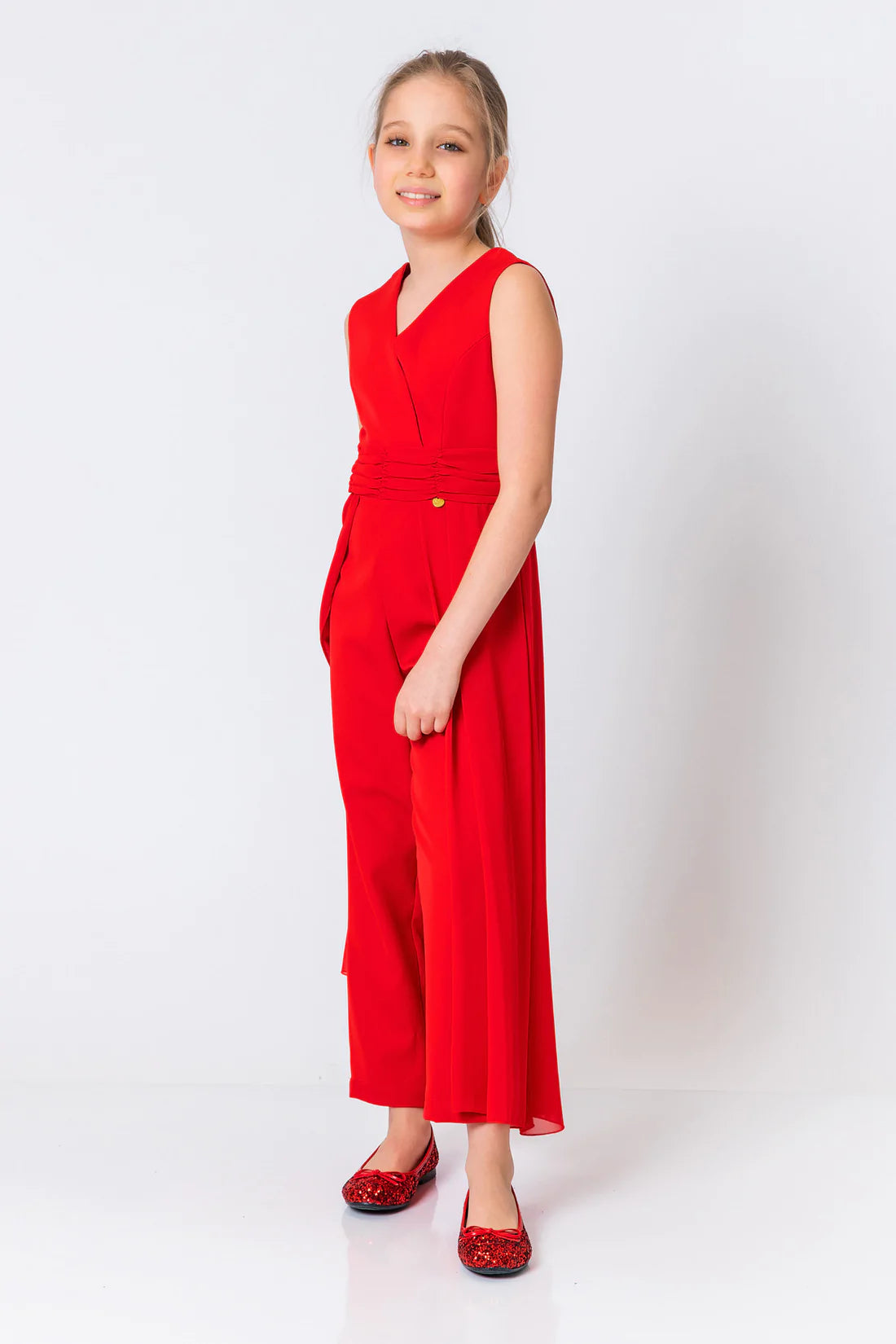 Red V Jumpsuit