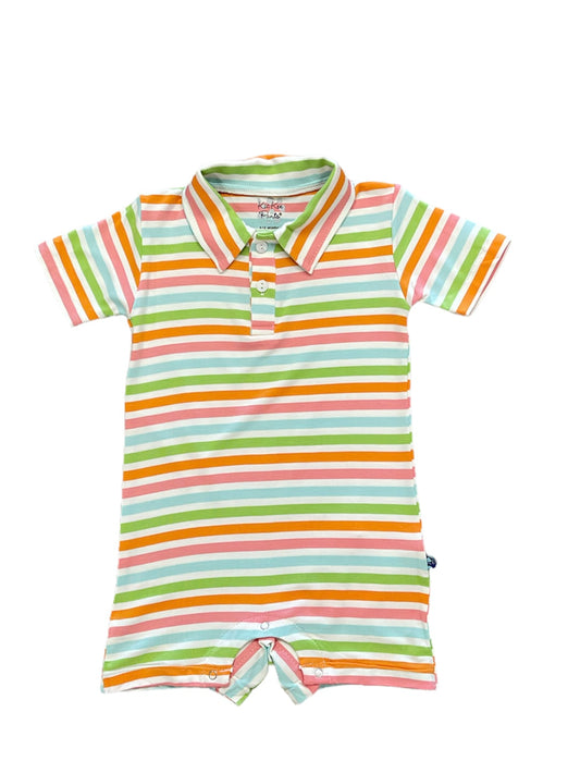 Beach Day Stripe Polo Romper