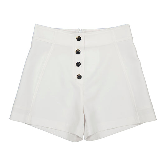 White Crepe Shorts