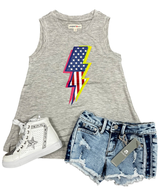 American Flag Lightning Bolt Tank