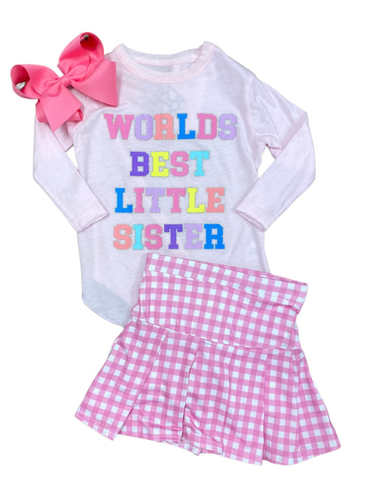 Gingham Pink Tennis Skort