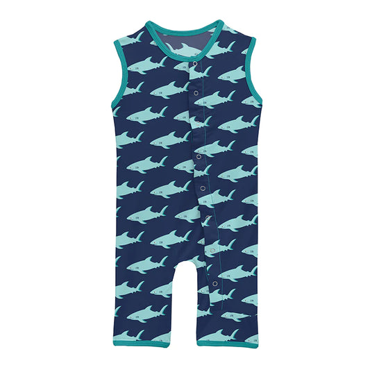 Flag Blue Sharky Tank Romper