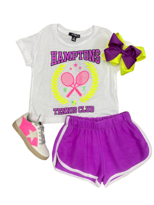 Neon Purple/White Shorts