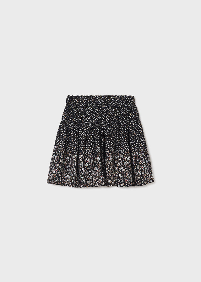 Black Floral Skirt-7932