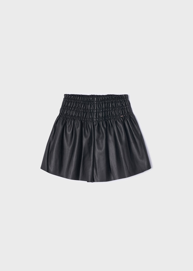 Leather Rouched Short-4950