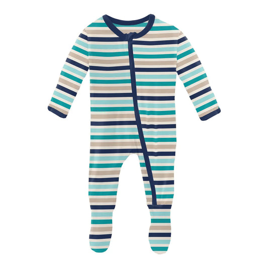 Sand & Sea Stripe Footie