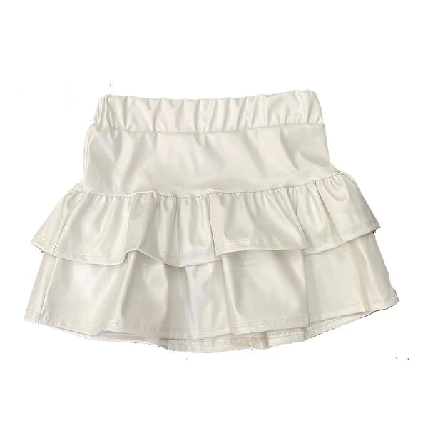 Ivory Pleather Skirt